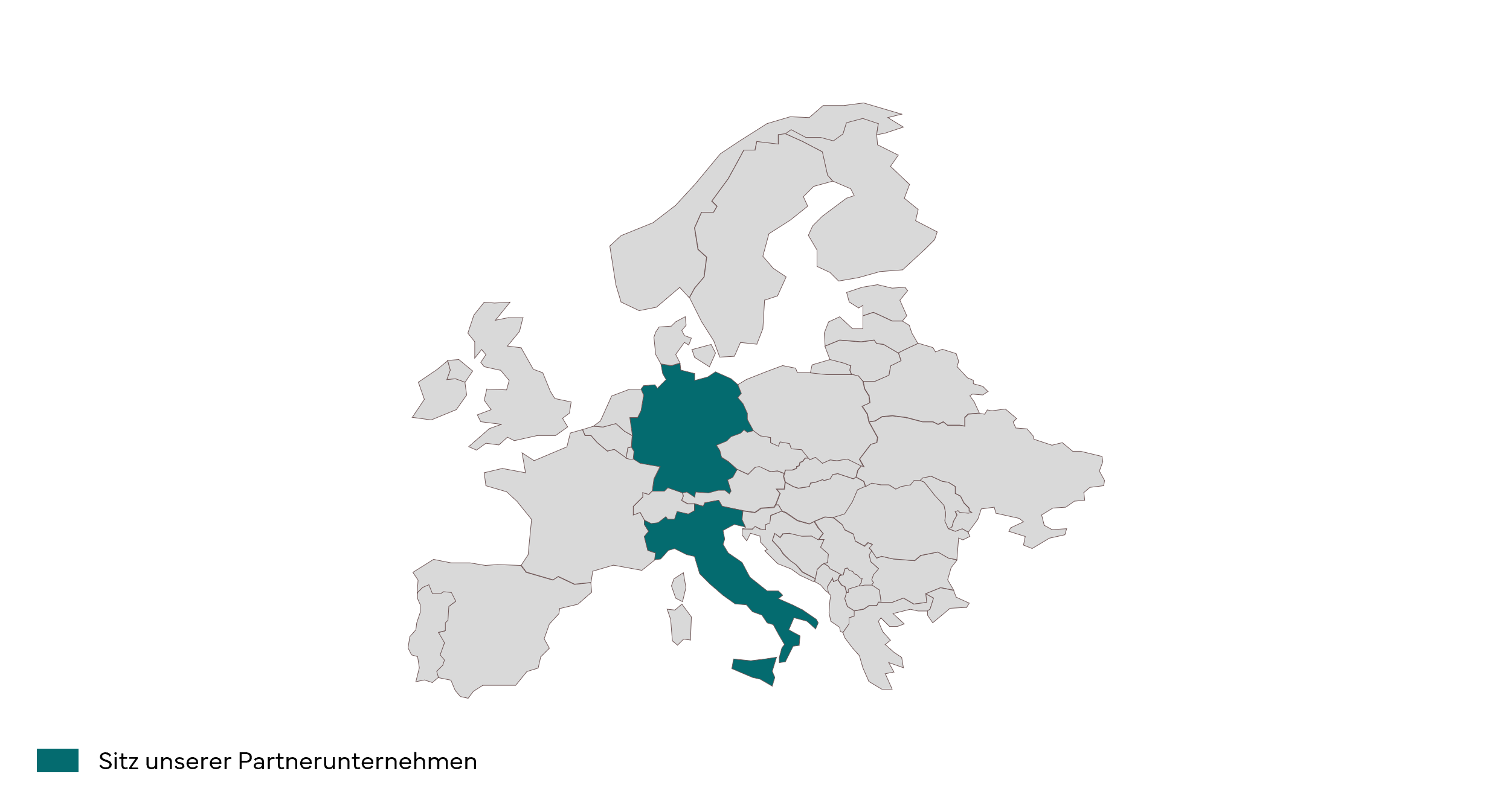 Karte von Europa mit dem Sitz der Partnerunternehmen von PROJECT CYCLE